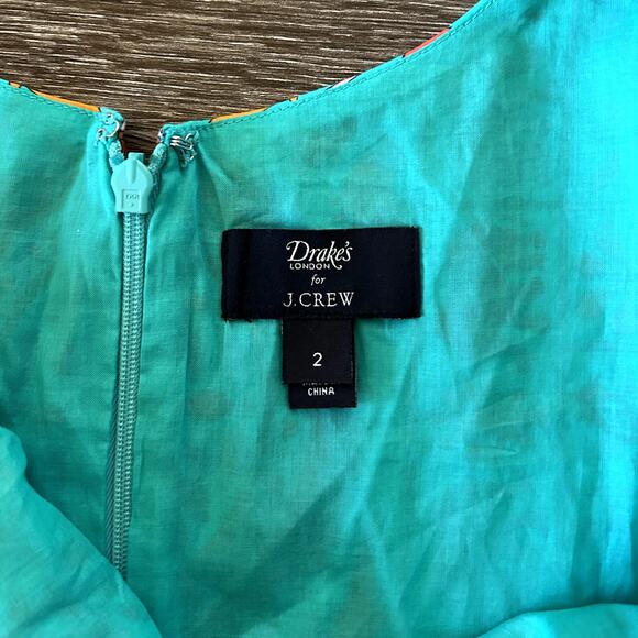 EUC Drake’s for J.Crew Elephant Tile Print Dress 2 Tie Shoulder Cotton Sundress - Picture 10 of 16